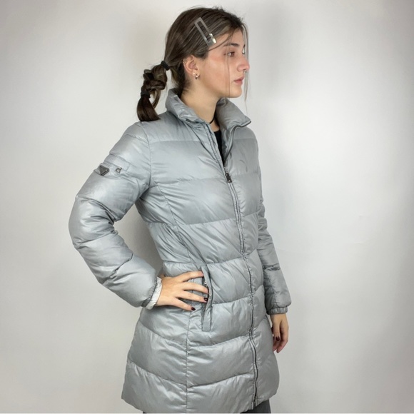 AUTHENTIC GREY PRADA QUILTED EIDERDOWN LIGHTWEIGHT PUFFER JACKET - Picture 2 of 9